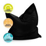 Pouf géant rectangulaire assise confortable, dimensions 140 x 180 cm