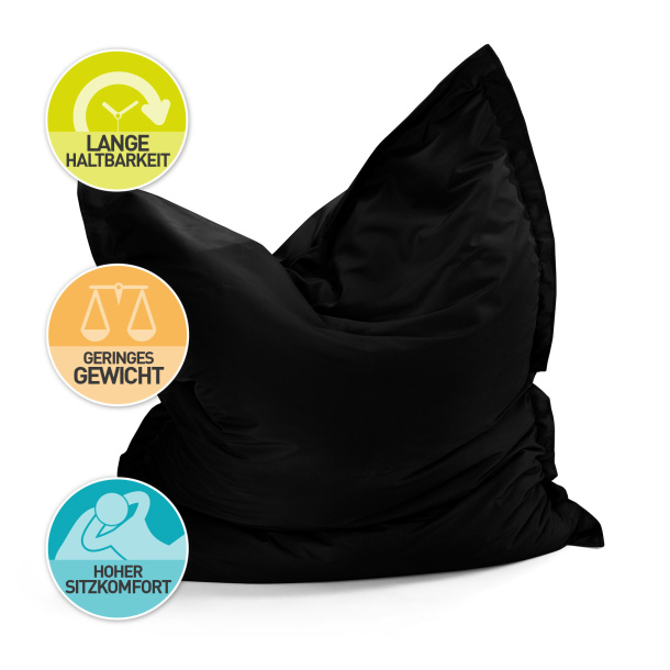 Pouf géant rectangulaire assise confortable, dimensions 140 x 180 cm