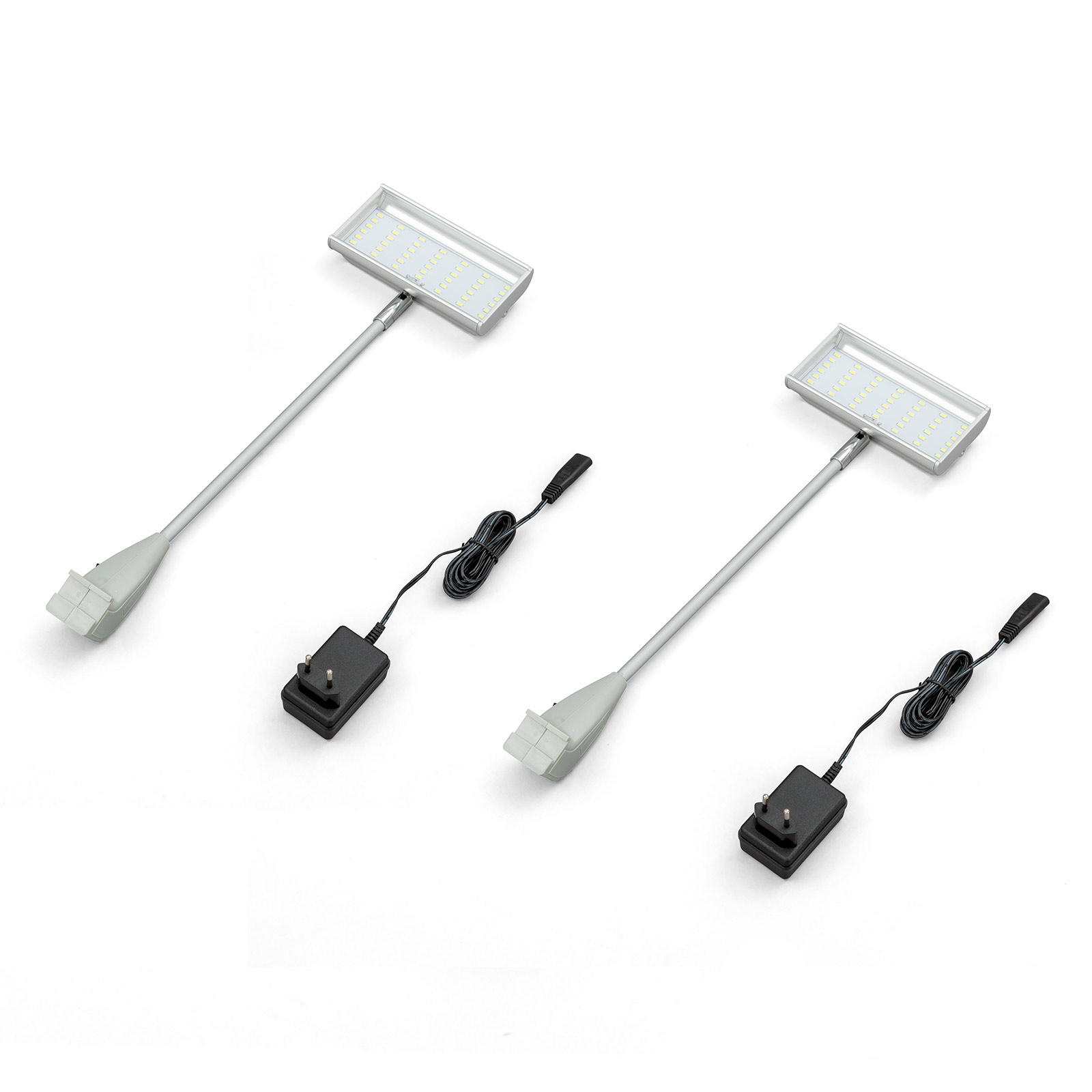 Spot à LED alu argent, 24 W - lot de 2