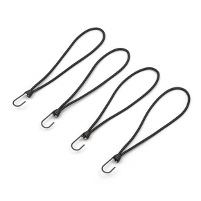 Sandow avec crochet métallique et boucle 250 mm, noir, lot de 4