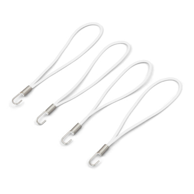 Sandow avec crochet acier inox & boucle, 250 mm, blanc, lot de 4