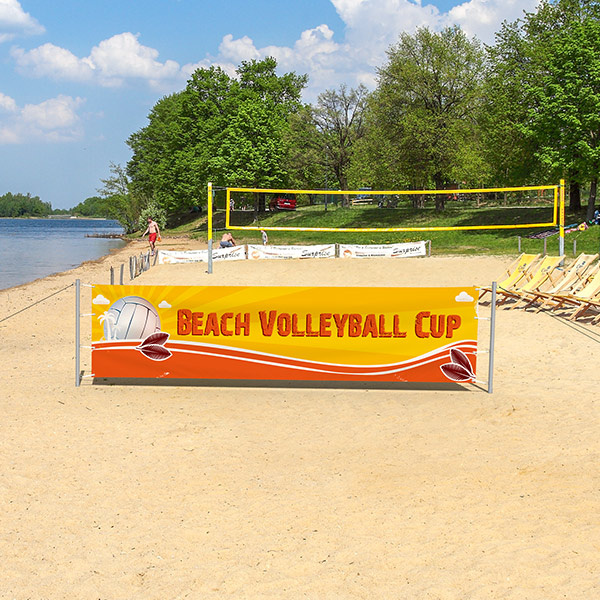 Bandeau 100 cm avec poteaux de tension – promotion plage