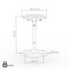 Dimensions table haute 70 cm de Vispronet