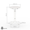 Dimensions table haute 80 cm de Vispronet