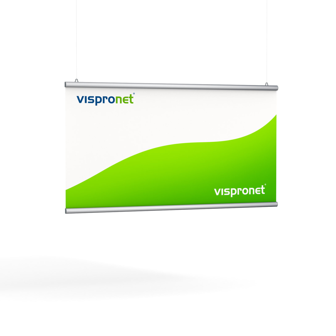 Bannières en tissu Twiny avec rail de serrage en aluminium haut/bas