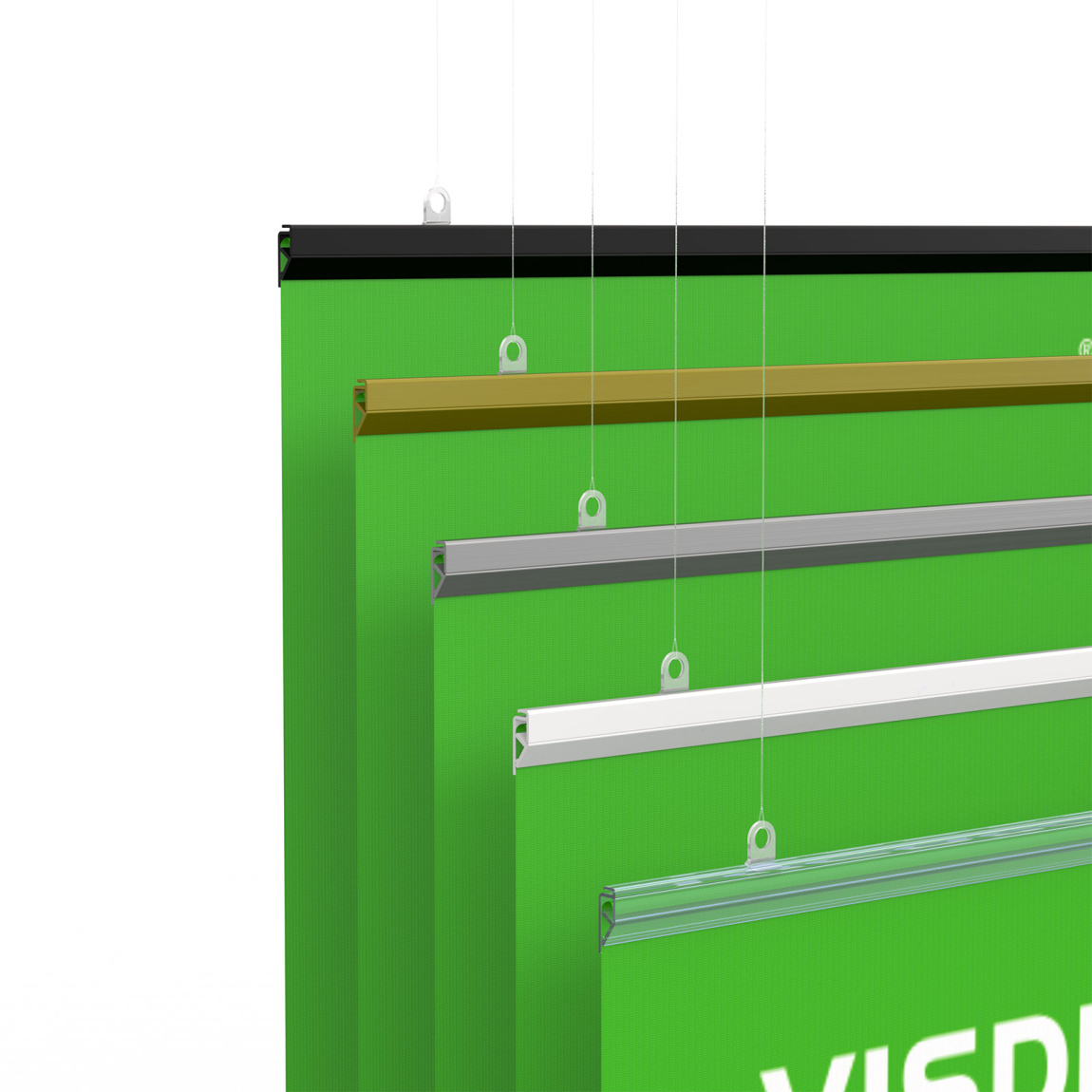 Twiny avec rail de serrage en plastique (en 5 couleurs) et kit d'œillets (inclus)