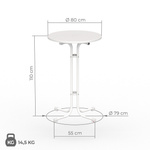 Dimensions table haute 80 cm de Vispronet