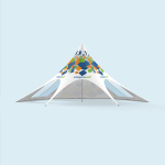 Parois : 1 paroi pleine, 2 parois avec fenêtres arquées larges