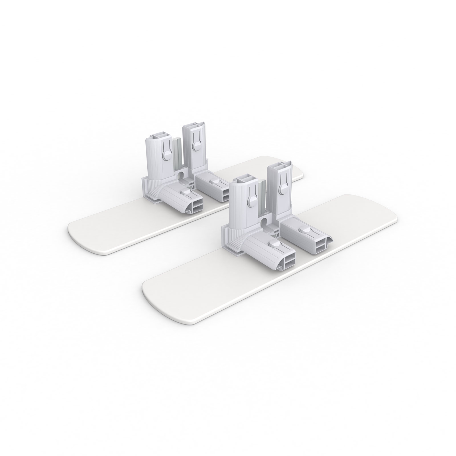 Pieds de support avec connecteur d'angle, set de 2, pour mur d'exposition Lightbox flex