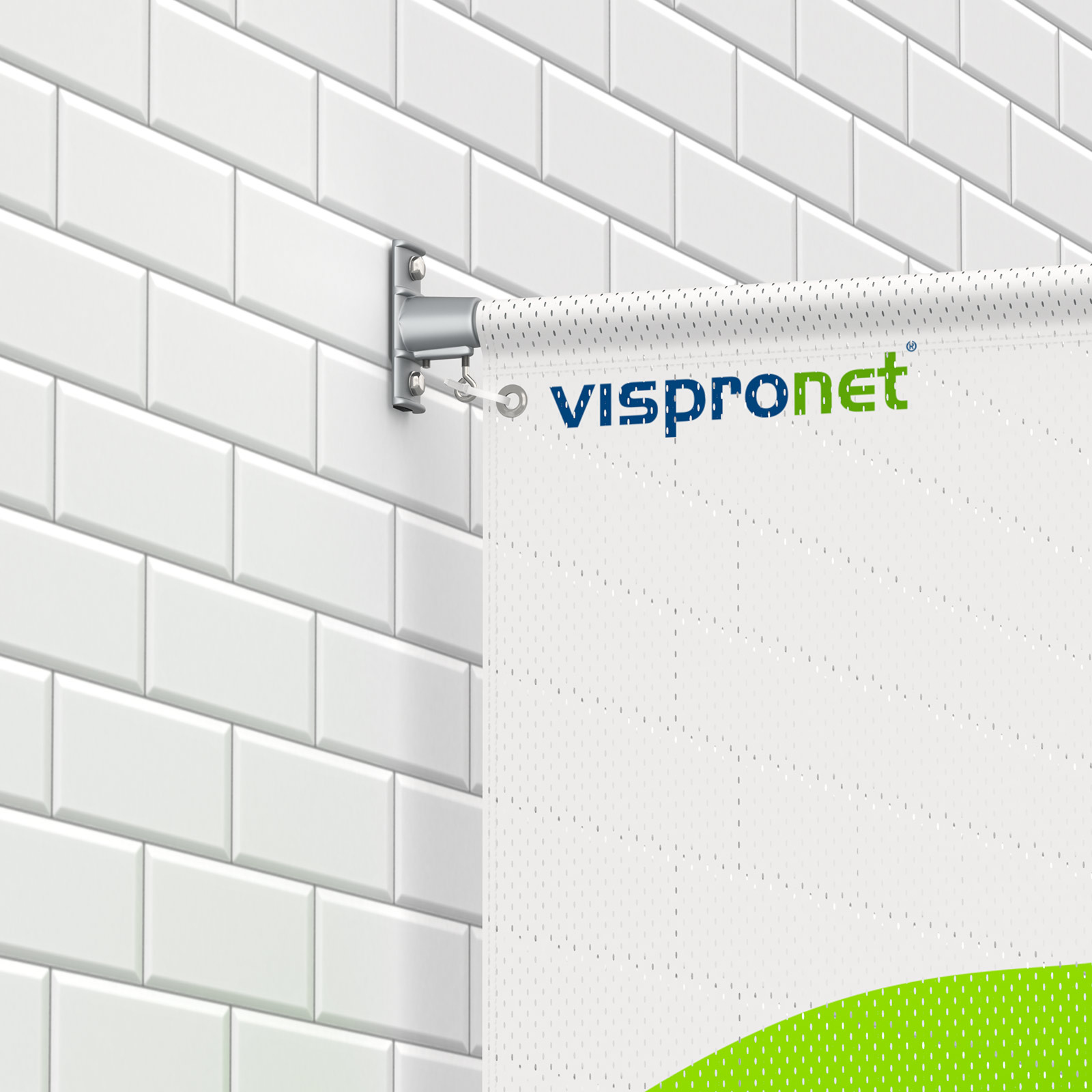 Bannière de rue Basic fixation murale, Varioflag® SE, potence supérieure
