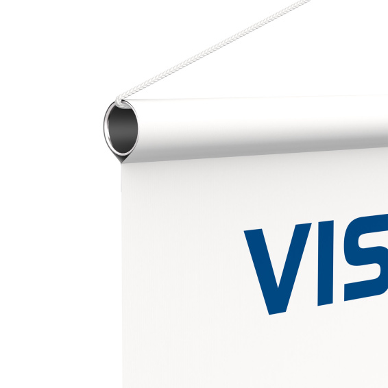 Bannière en tissu avec ourlet creux et profil en aluminium (optionnel)