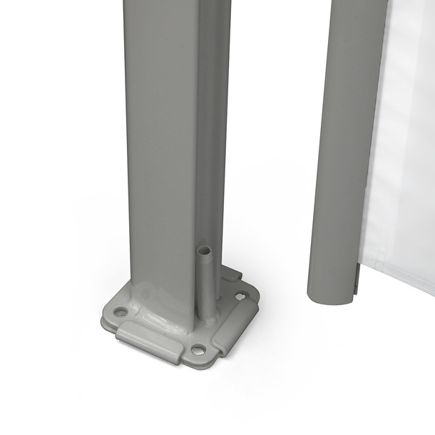 Support au sol avec douille pour fixation de la barre de tirage de l'auvent