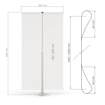 Convient pour des drapeaux : largeur 60 cm, hauteur 125 à 240 cm