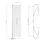 Convient pour des drapeaux : largeur 60 cm, hauteur 125 à 240 cm