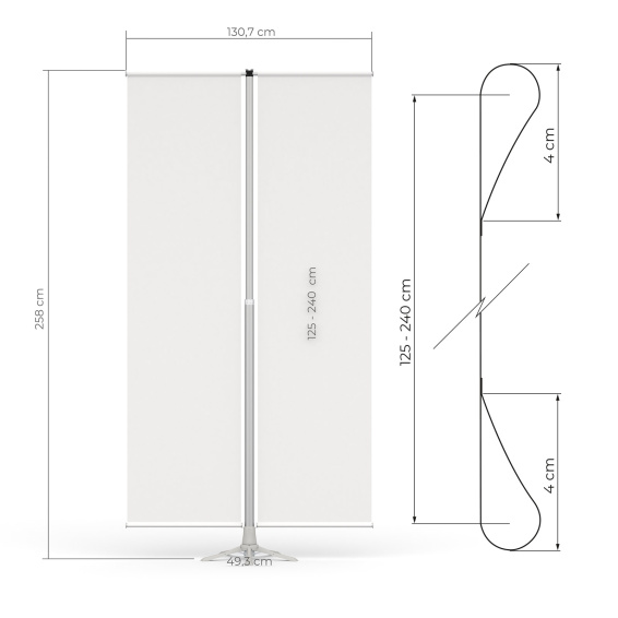 Convient pour des drapeaux : largeur 60 cm, hauteur 125 à 240 cm