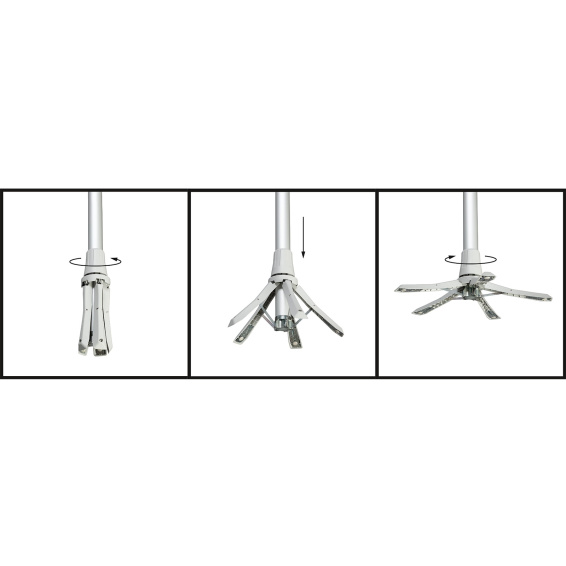 Mât télescopique avec pied pliable pratique - simple et sans outils