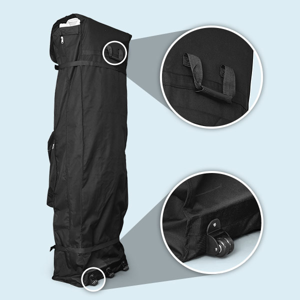 Trolley tissu, poignée et triple paires de roulettes pour faciliter le transport