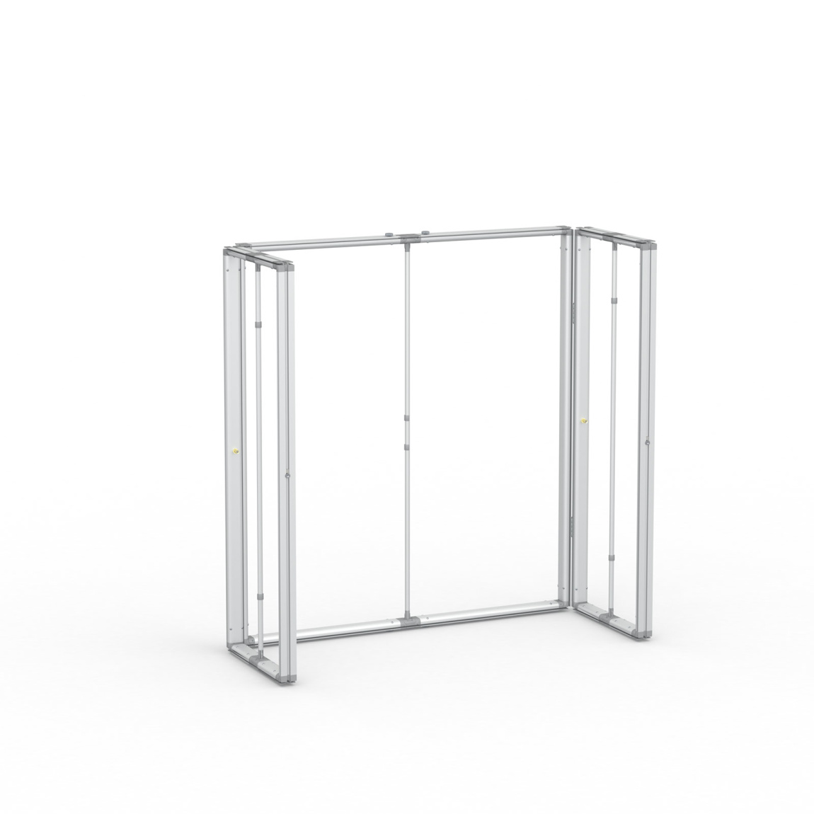 Comptoir d'exposition cadre à jonc flex, système déplié