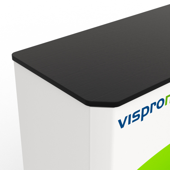 Comptoir d'exposition cadre à jonc flex, détail: plateau