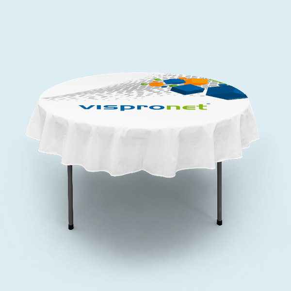 Nappe courte pour table pliante ronde assortie 