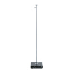 Socle de drapeau de table chromé avec pied en marbre - hauteur 42 cm