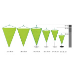 Fanion de table avec cordon, comparaison des tailles