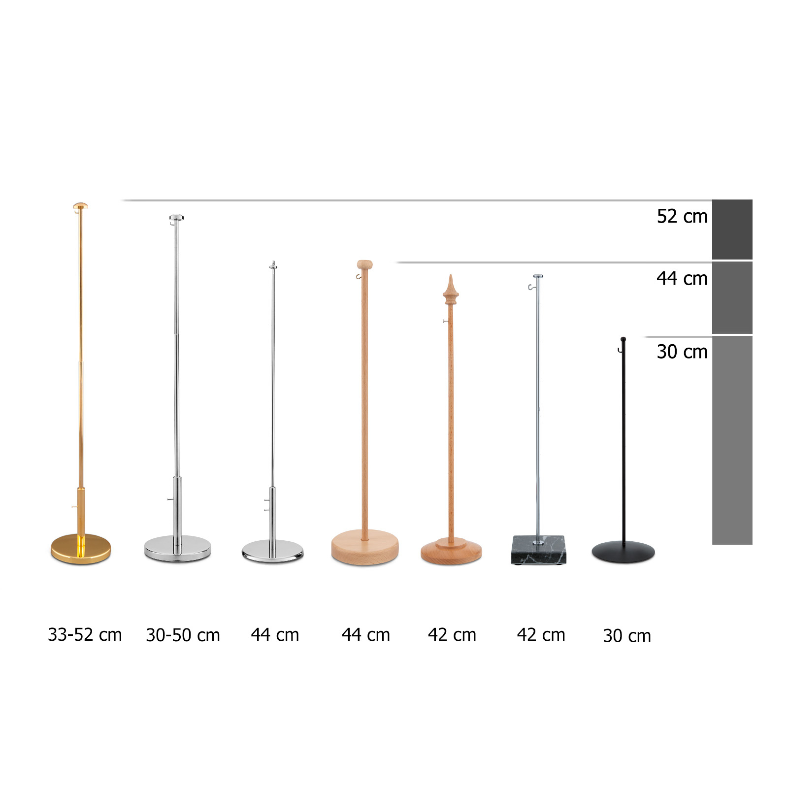 Bannière de table / Fanion, aperçu des supports de table