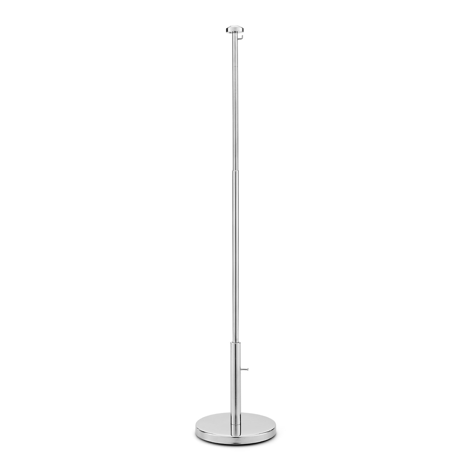 Support drapeau de table télescopique chromé, hauteur 33-52 cm