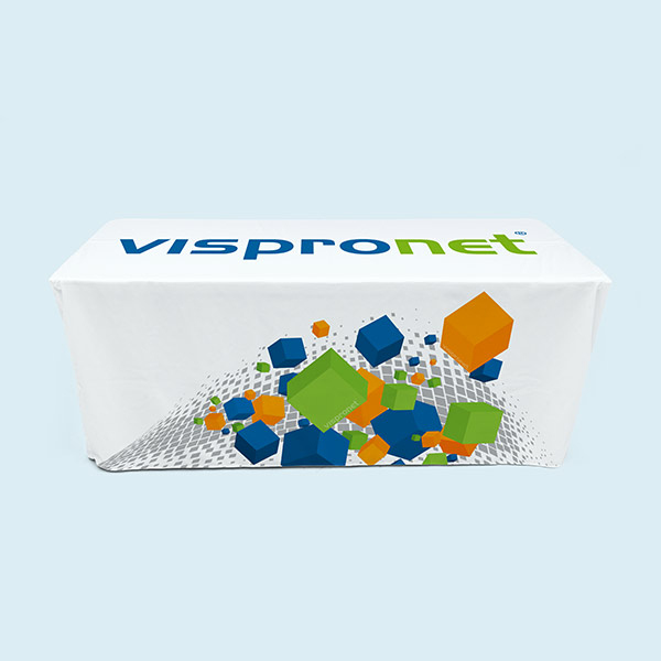 Housse longue pour table pliante, rectangulaire. Vue de face.