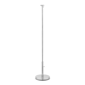 Support drapeau de table télescopique chromé, hauteur 30-50 cm
