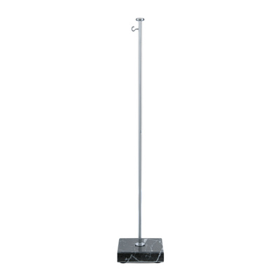 Socle de drapeau de table chromé avec pied en marbre, hauteur 45 cm