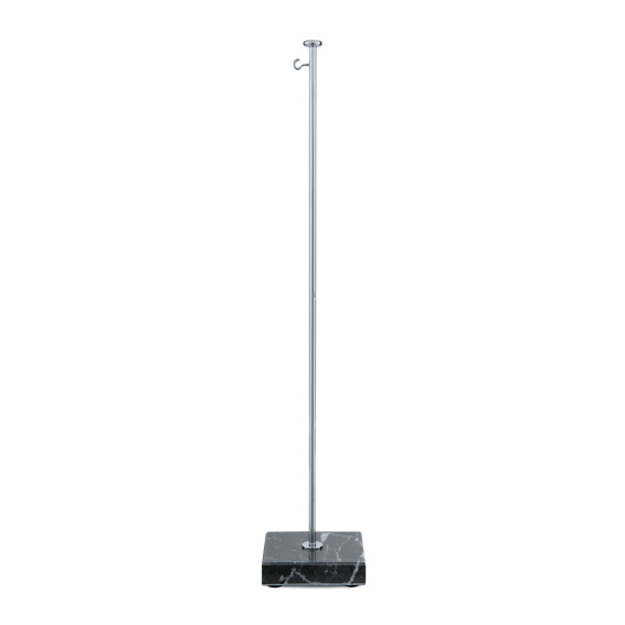 Socle de drapeau de table chromé avec pied en marbre - hauteur 42 cm