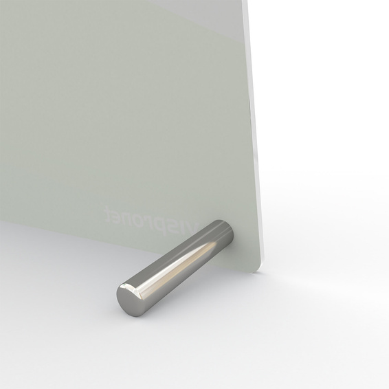 Réveil photo, détail : pieds en acier inoxydable argenté.