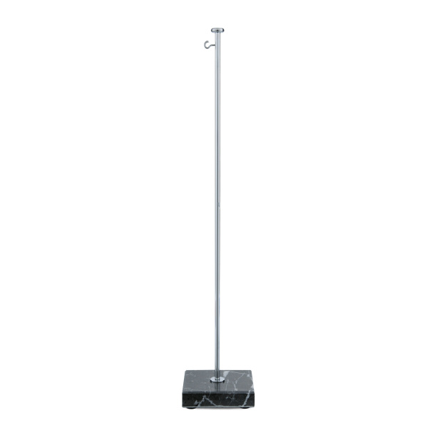 Socle de drapeau de table chromé avec pied en marbre - hauteur 42 cm
