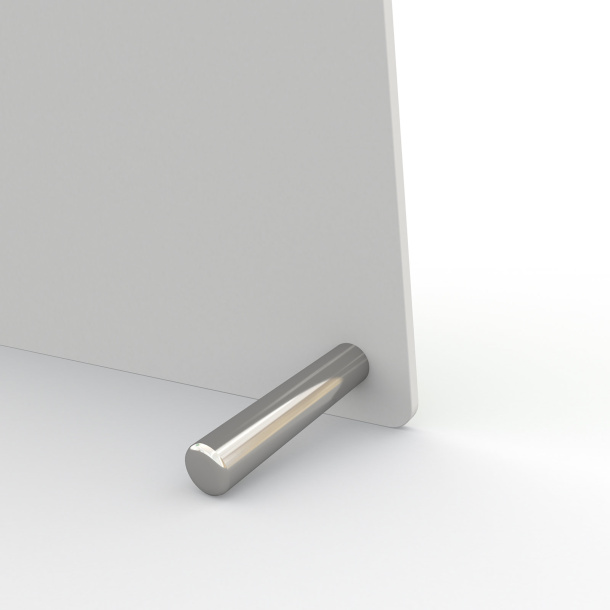 Vue détaillée du pied en acier inoxydable