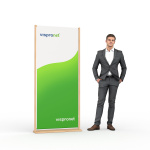 Bannière display en bois - pour des présentations durables