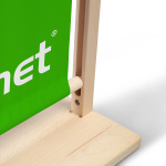 Bannière display en bois - face inférieure avec base robuste