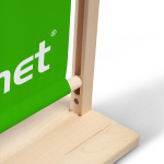 Bannière display en bois - face inférieure avec base robuste