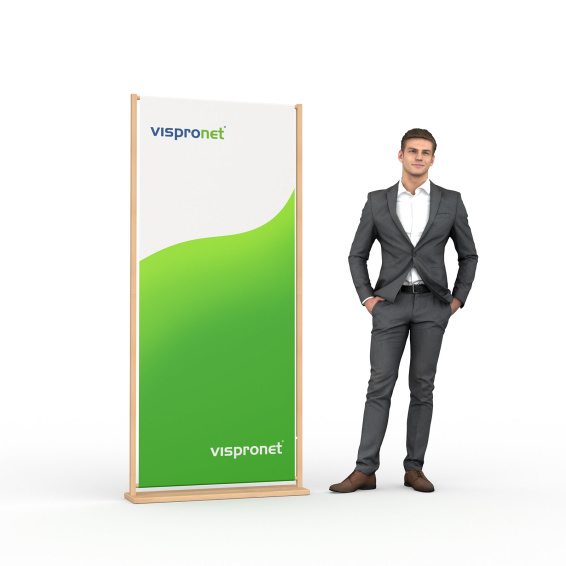 Bannière display en bois - pour des présentations durables