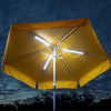 3 barres lumineuses LED sur le parasol à 6 pans