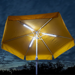 3 barres lumineuses LED sur le parasol à 6 pans