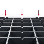 Dalle de sol PP - ici : système de drainage en-dessous