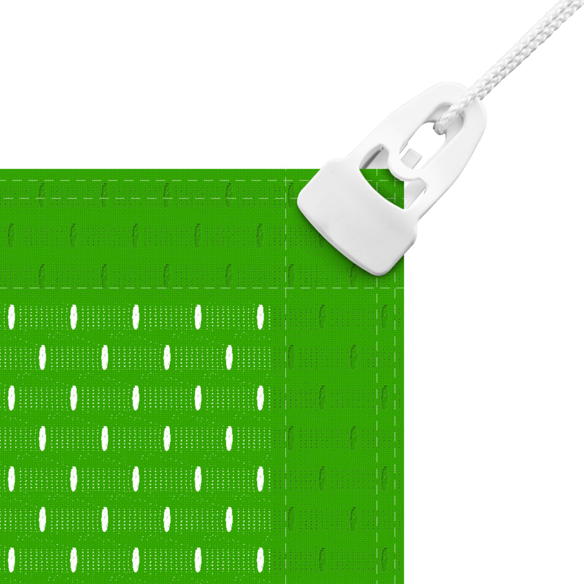 Vue détaillée : bannière tendue avec renforcement et œillet à clipser Midi