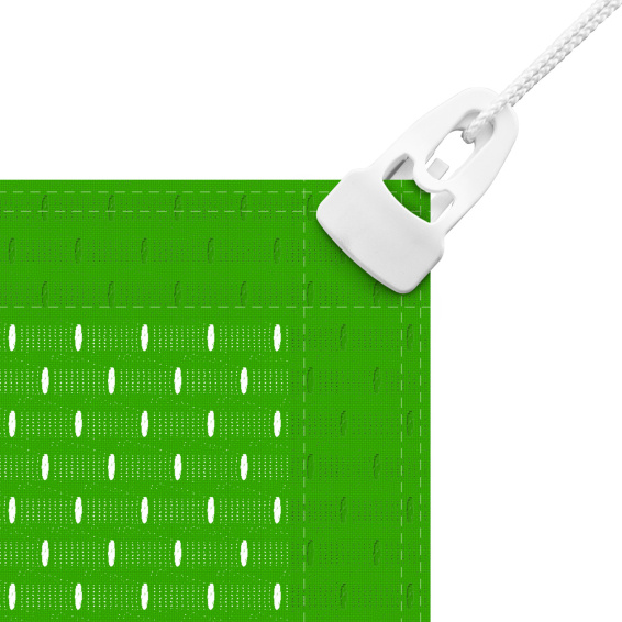 Vue détaillée : bannière tendue avec renforcement et œillet à clipser Midi