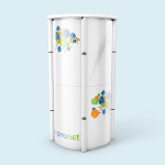 Comptoir de vitrine, panneaux d'impression: impression en blanc sur toute la surface