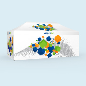 Tente pliable Basic 3 x 6 m - imprimée, 4 cloisons