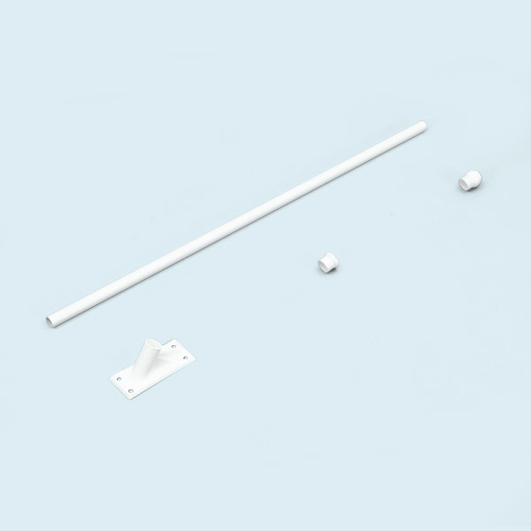 Support de drapeau 60°, à boule blanche