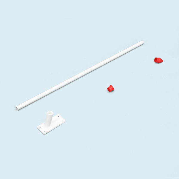 Support de drapeau 75°, à pointe rouge