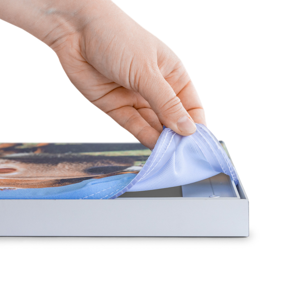 Toile tendue avec cadre mural Q-Frame®, changement de motif