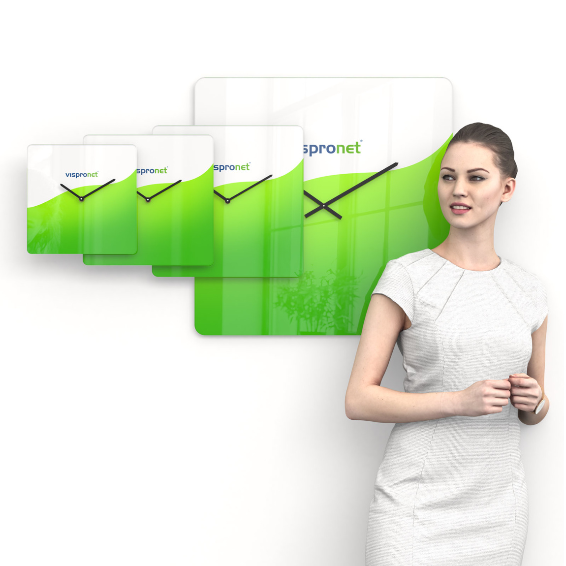 Horloges personnalisables : 25x25 cm, 30x30 cm, 35x35 cm, 60x60 cm